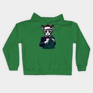 Devon Rex Cat Christmas Kids Hoodie